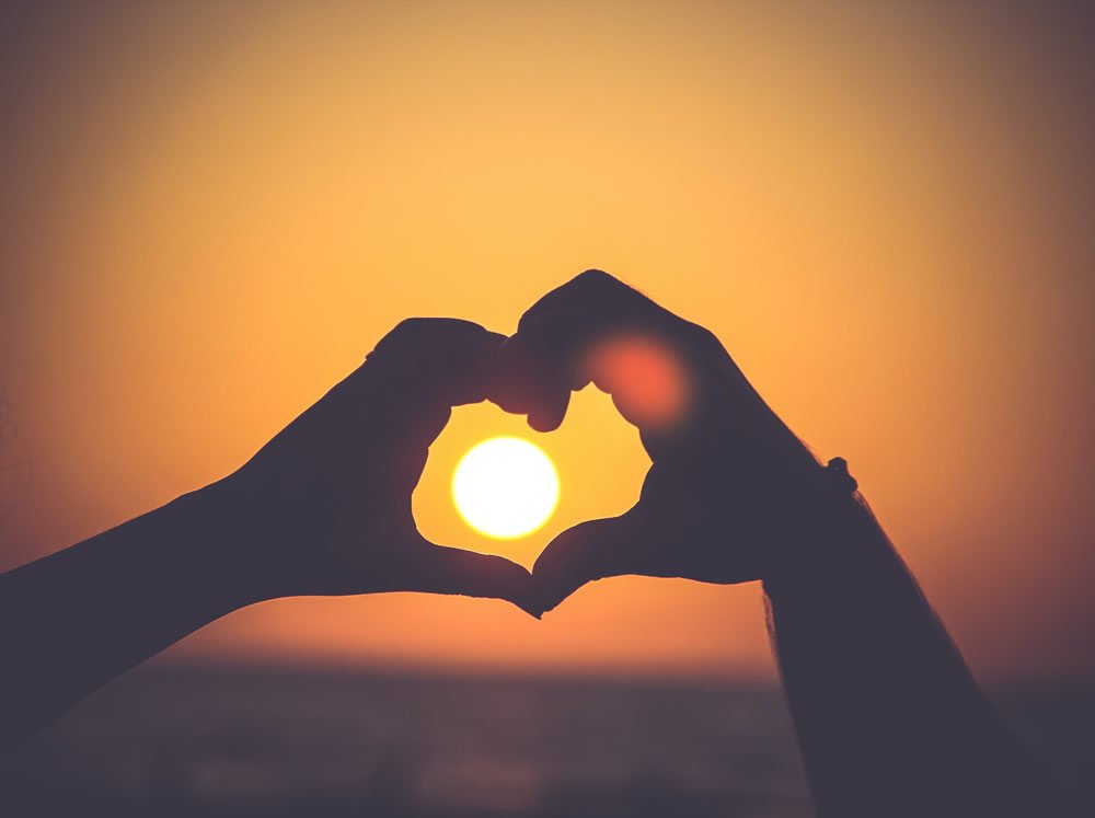 heart at sunset heart at sunset
